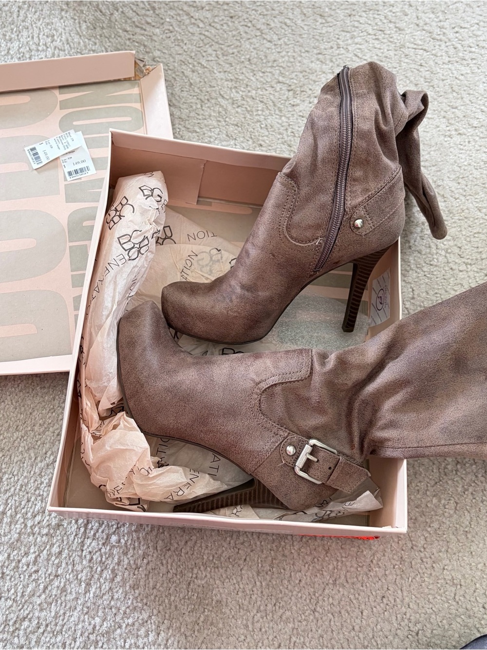 Sexy and hot BcBg tall faux leather pull up boots